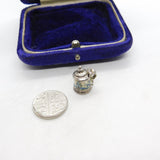 Sterling Silver Enamel Beer Stein Tankard Charm Pendant Vintage c1970