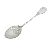 Victorian Sterling Silver Floral Pattern Sugar Spoon Antique 1897 Chester