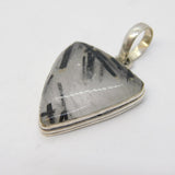 Sterling Silver Large Rutilated Quartz Charm Pendant Vintage c1970s