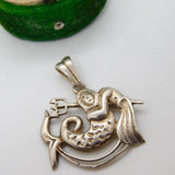Sterling Silver Aquarius Zodiac Charm Pendant Vintage c1970