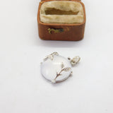 Sterling Silver Cabochon Moonstone Drop Charm Pendant Vintage c1970
