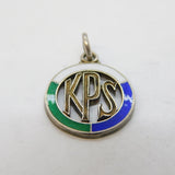 Art Deco Sterling Silver & Enamel 'KPS' Charm Pendant Antique c1920s