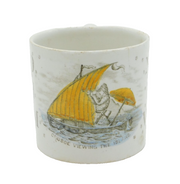 Victorian Ceramic Robinson Crusoe Alphabet Child's Mug Antique 1887 AF