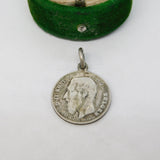 19th Century Belgian Sterling Silver Leopold II Coin Charm Antique 1886