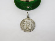 19th Century Belgian Sterling Silver Leopold II Coin Charm Antique 1886