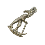 Sterling Silver Goblin with Pickaxe Charm Pendant Vintage c1970s