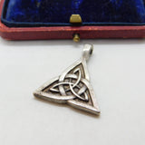 Sterling Silver Celtic Triskelion Drop Pendant Modern 2021 Birmingham Hallmarks