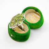 Sterling Silver 9 Faceted Peridot Statement Ring Vintage c1970 Size M 1/2