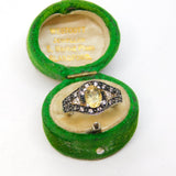 Sterling Silver Spinel & Citrine Set Dress Ring Vintage c1970 Size M UK