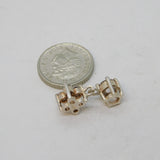 Sterling Silver Paste Set Floral Drop Charm Pendant Vintage c1970s