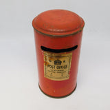 20th Century Early Tinplate Royal Mail George V Pillar Box Money Box Antique