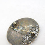 Siam Sterling Silver Blue Niello Enamel Panel Brooch Antique c1940