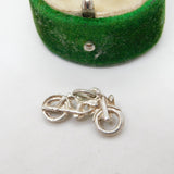 Sterling Silver Motorbike Charm Pendant Vintage c1970