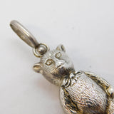 Sterling Silver Teddy Bear Baby Rattle Pendant Vintage 1968 Birmingham