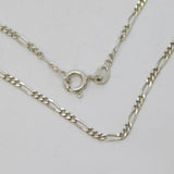 Sterling Silver Figaro Link Chain Necklace Vintage c1970 38cm Length