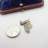 Sterling Silver Sewing Spinning Wheel Charm Pendant Vintage c1970