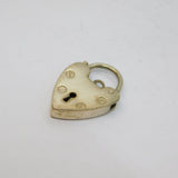 Sterling Silver Heart Lock Clasp Charm Pendant Contemporary c1990
