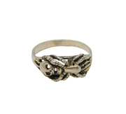 Sterling Silver Skull & Spider Form Biker Style Band Ring Modern c1990 Size P