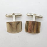 Sterling Silver Pair of Clean Pattern Gents Cufflinks Vintage c1970s