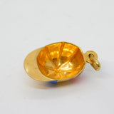 9ct Yellow Gold & Colourful Enamel Jocket Cap Charm Pendant Vintage c1970s