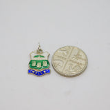 Sterling Silver Wells Enamel Shield Travel Souvenir Charm Vintage c1970s