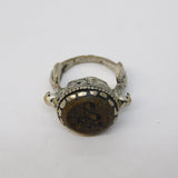 20th Century Ancient Style White Metal Agate Centurion Signet Ring Antique c1920