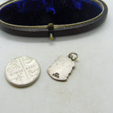 Sterling Silver and Enamel Filey Travel Shield Charm Pendant Vintage c1970