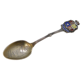 Edwardian Sterling Silver & Enamel Hamilton Souvenir Spoon Antique c1910