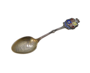 Edwardian Sterling Silver & Enamel Hamilton Souvenir Spoon Antique c1910