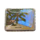Sterling Silver Morpho Butterfly Wing Nassau Souvenir Brooch Antique Art Deco