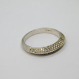 Sterling Silver Pave Set White Sapphire Peaked Ring Modern c2020 Size T 1/2