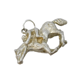 Sterling Silver Horse Racing Jockey Charm Pendant Vintage c1970