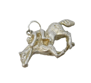 Sterling Silver Horse Racing Jockey Charm Pendant Vintage c1970