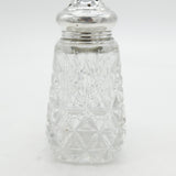 Sterling Silver Topped Cut Glass Sugar Caster Antique 1930 London Art Deco