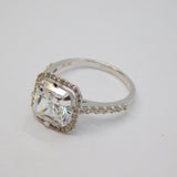 Sterling Silver Multi-Stone CZ Statement Ring Vintage c1970 Size P