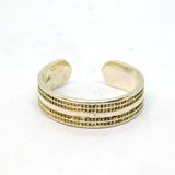 Sterling Silver Patterned Textured Adjustable Band Ring Modern c2000 Size H 1/2