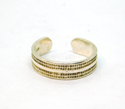 Sterling Silver Patterned Textured Adjustable Band Ring Modern c2000 Size H 1/2