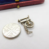 Sterling Silver Spinning Wheel Charm Pendant Vintage c1970