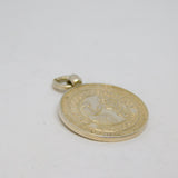 Sterling Silver "The Poetry Society" Engraved Medallion Charm Antique c1944