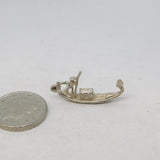 Sterling Silver Venetian Gondolier Charm Pendant Vintage c1970