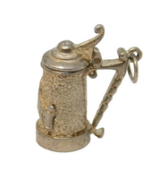 Sterling Silver Beer Stein Tankard Charm Pendant Vintage c1970