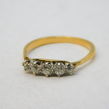 Victorian 18ct Yellow Gold Five-Stone Diamond Dress Ring Antique c1880s