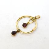 Edwardian 9ct Gold, Amethyst & Seed Pearl Lavalier Drop Pendant Antique