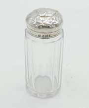 Victorian William Comyns Sterling Silver Cut Glass Vanity Jar Antique Birmingham
