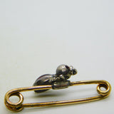 Victorian 9ct Gold & Silver Garnet Set Flea Insect Brooch Antique c1890