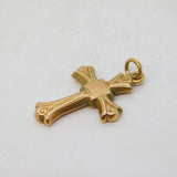 Edwardian 9ct Yellow Gold Religious Cross Pendant Antique c1910