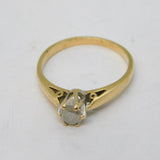 9ct Yellow Gold & 0.33ct Brilliant Cut Diamond Solitaire Ring Vintage London