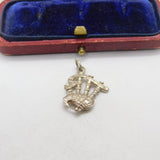 Sterling Silver Scottish Bagpipes Charm Pendant Vintage c1970