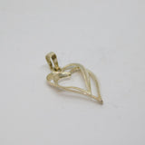 Sterling Silver Two Entwined Open Hearts Charm Pendant Vintage c1970