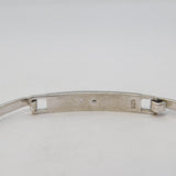 Sterling Silver Brilliant Cut Diamond Modernist Bangle Bracelet Vintage